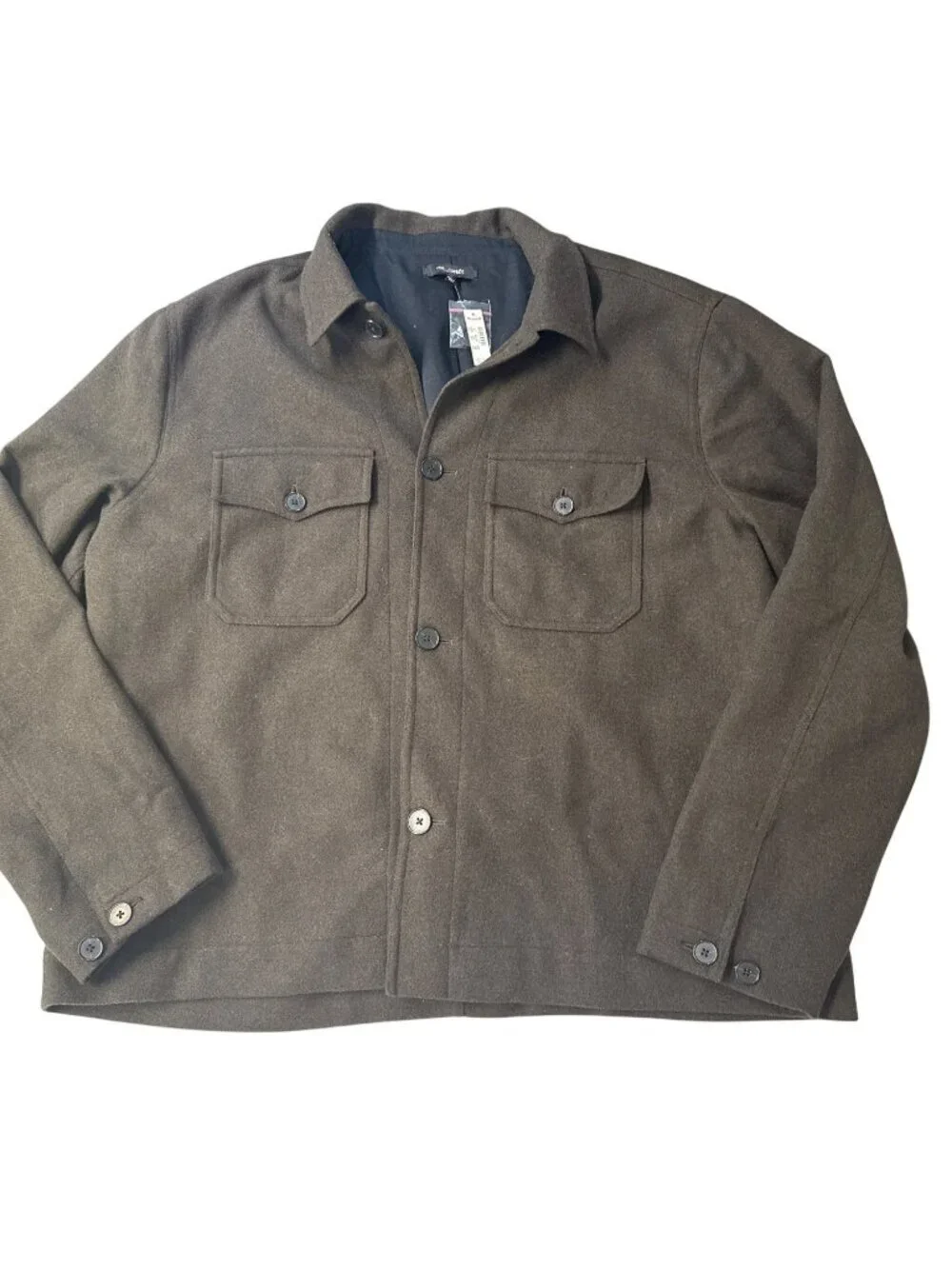 Madewell Mens Patch-Pocket Shirt-Jacket~Size XL~Chocolate Wool Blend NWT L4 14